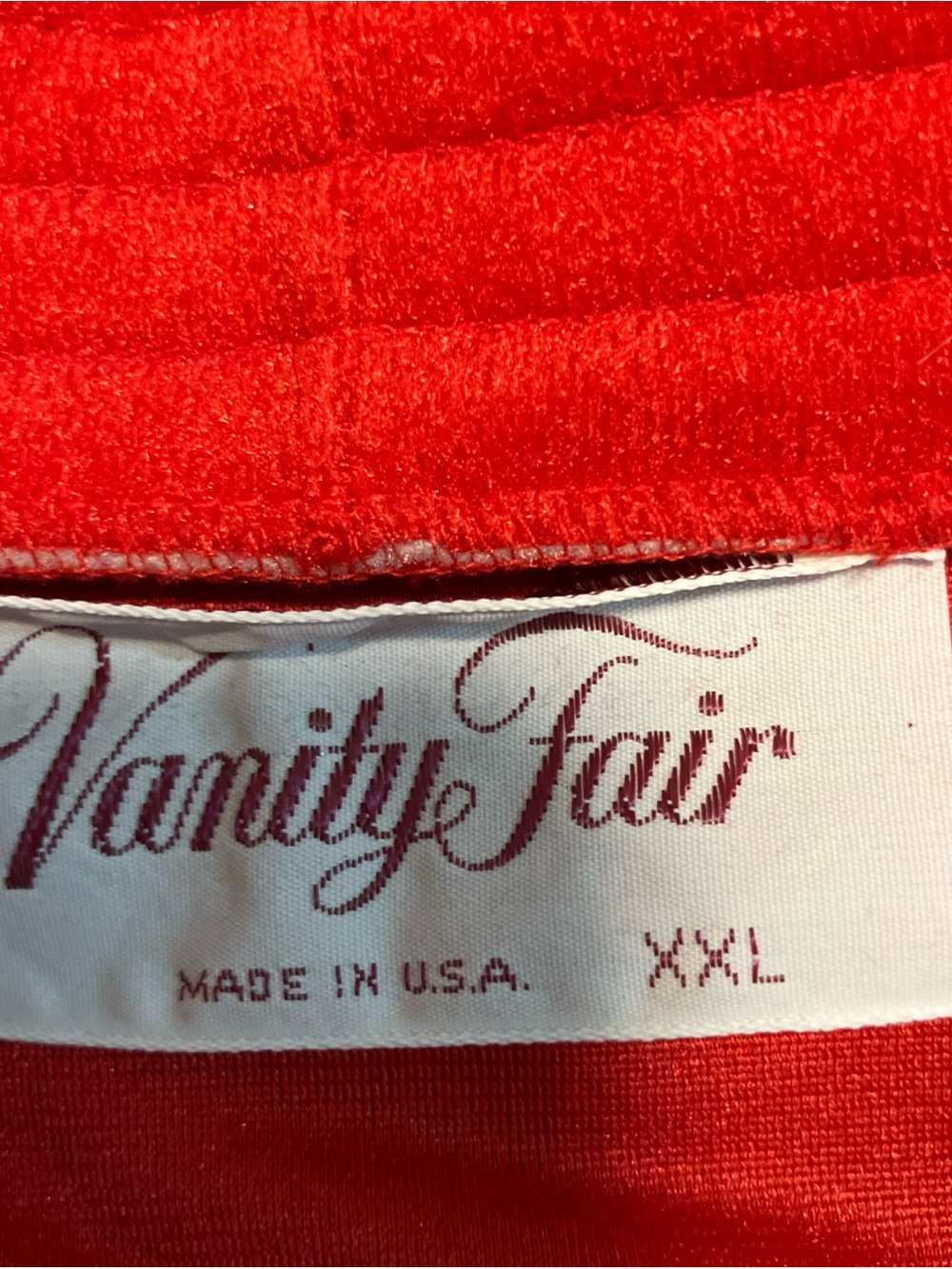 Vtg Vanity Fair Velour Robe Red House Coat Medium Snap Buttons Pockets NWT 2XL - Picture 6 of 6